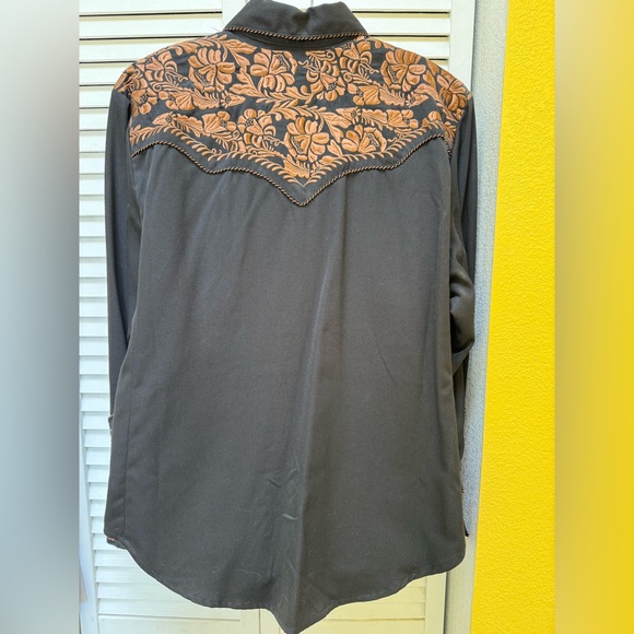 Scully Black Shirt with Brown Embroidery - Picture 6 of 10